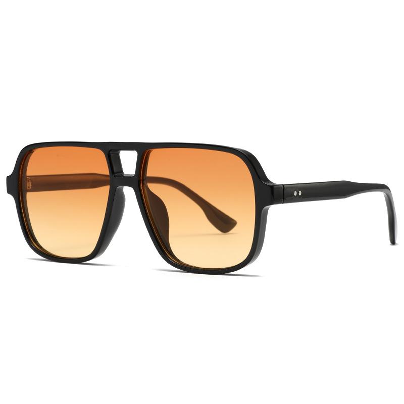 

3452 Double Bridge Square Aviator Sunglasses - UV400 Vintage Retro Classic Pilot Style Sun Glasses for Men & Women 510336 as shown