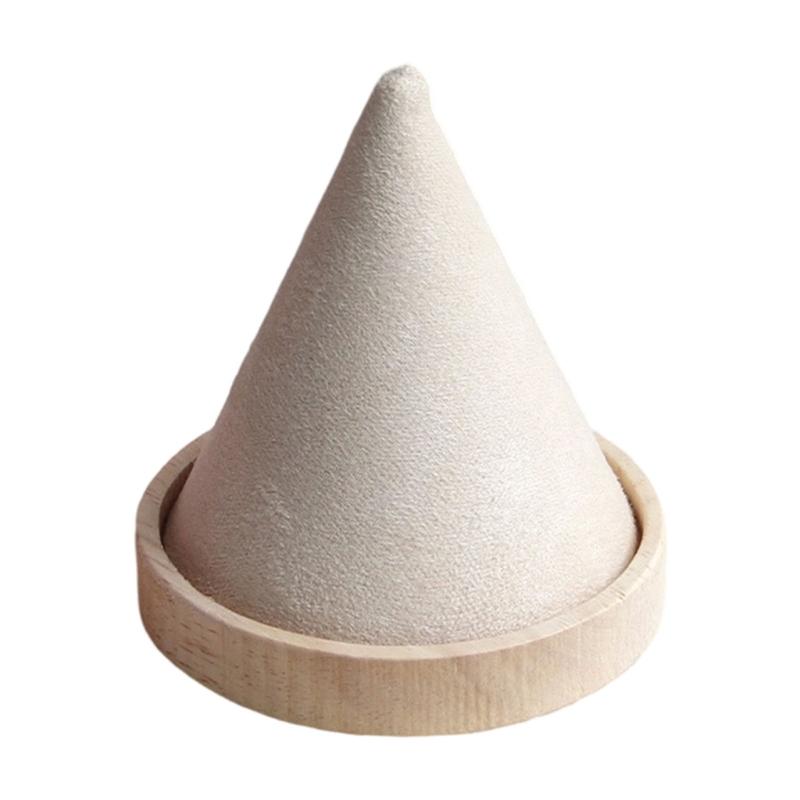 Conical Bracelet Display Stand Wood Jewelry Organizers with Soft Velvets Bangle Showing Shelf for Retail Home Storage