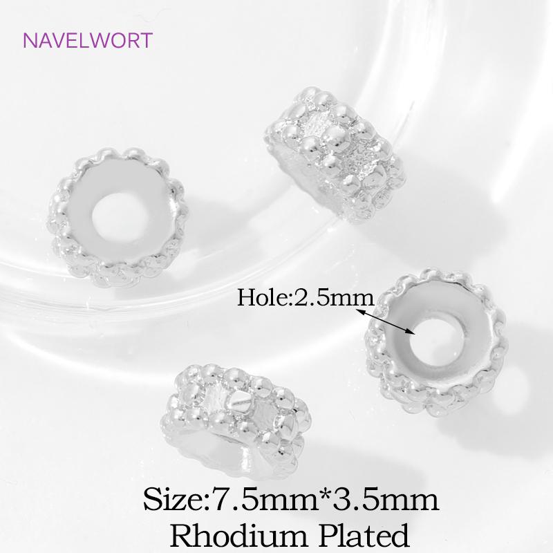 

18K Gold Plated Round Spacer Beads,Separator For Beads,Brass Beads For Bracelet Making DIY Beading Jewelry Making Accessories 5 pieces