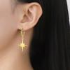 Moon Star Drop Earrings for Women Gold Stainless Steel Hoop Earrings Simple Fashion Jewelry Gift