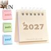 Compact Note Taking Planner Mini Desk Calendar 2027, Jan. 2027 To Dec. Standing Flip Small Desktop Calendar, 12 Monthly with Twin-Wire Binding