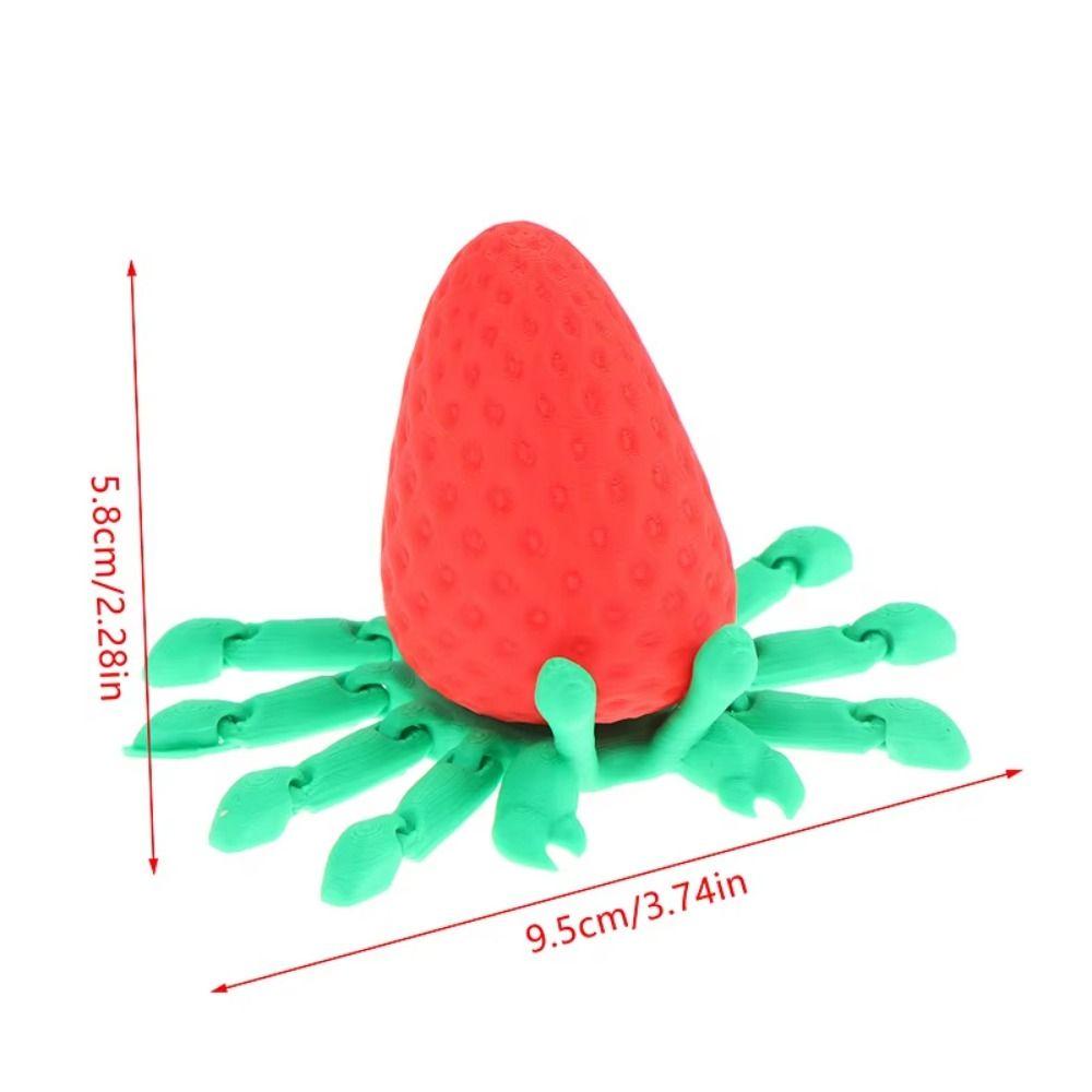Flexible Pose Mini Strawberry Crab Ornament Articulated 3d Printed Crab Model  Children Toy
