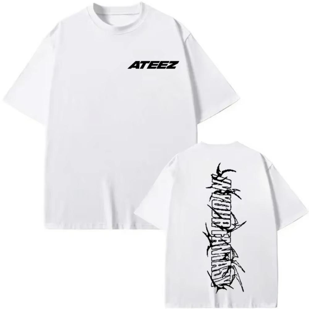 Camiseta Estampada ATEEZ 2025 World Tour in Your Fantasy Camiseta Hip Hop Vintage de Manga Corta Hombre Mujer Moda Casual Camisetas Holgadas