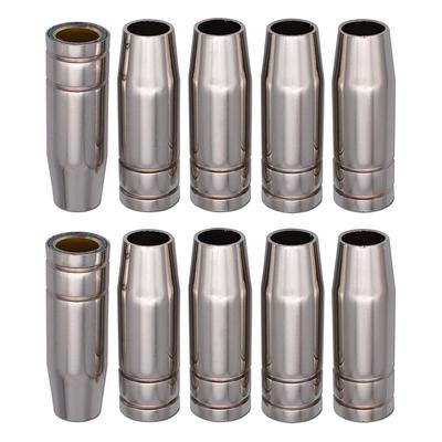 10pcs 15AK MB15 MIG MAG Welding Torch Conical Gas Nozzle Cup, Brass Nickel Plated, For MB-15AK Torch, 12mm 18mm Diameter