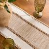 Bohemian Table Runner Striped Table Runner with Tassels Rustic Fringed Table Runner for Home Farmhouse Dining Table Decor