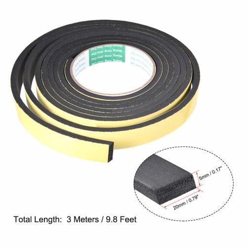 uxcell EVA Sealing Foam Tape EVA Foam Strip Seal Shockproof Sponge Foam Tape 20mm Width 5mm Thick 3M Length for Window Insulation