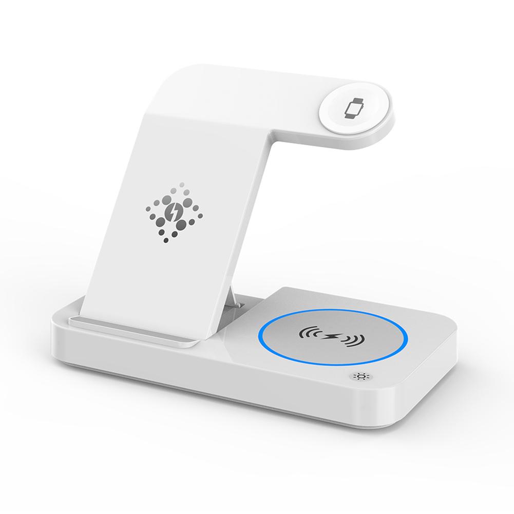4-in-1 Kabelloses Ladegerät Ständer 15W Schnelllade Dock Station Kompatibel für Airpods Pro Iphone Samsung Galaxy