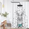 Ostern Duschvorhang Süser Hase Für Badezimmer Minimalistische Skizze Zeichentrickhase Bauernhaus Wasserdicht Set Dekor