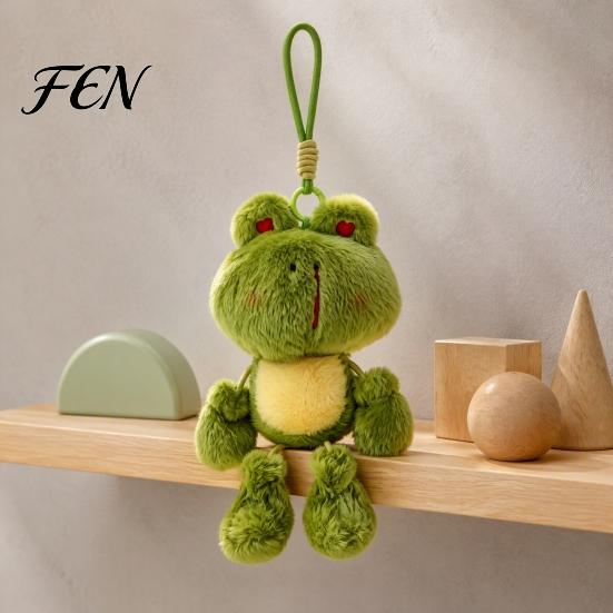 Soft Fluffy Plush Toy Funny Frog Keychain with Fragrance & Movable Limbs, Stuffed Animal Cute Bag Charm for Backpacks Keys, Decorative Hanging
