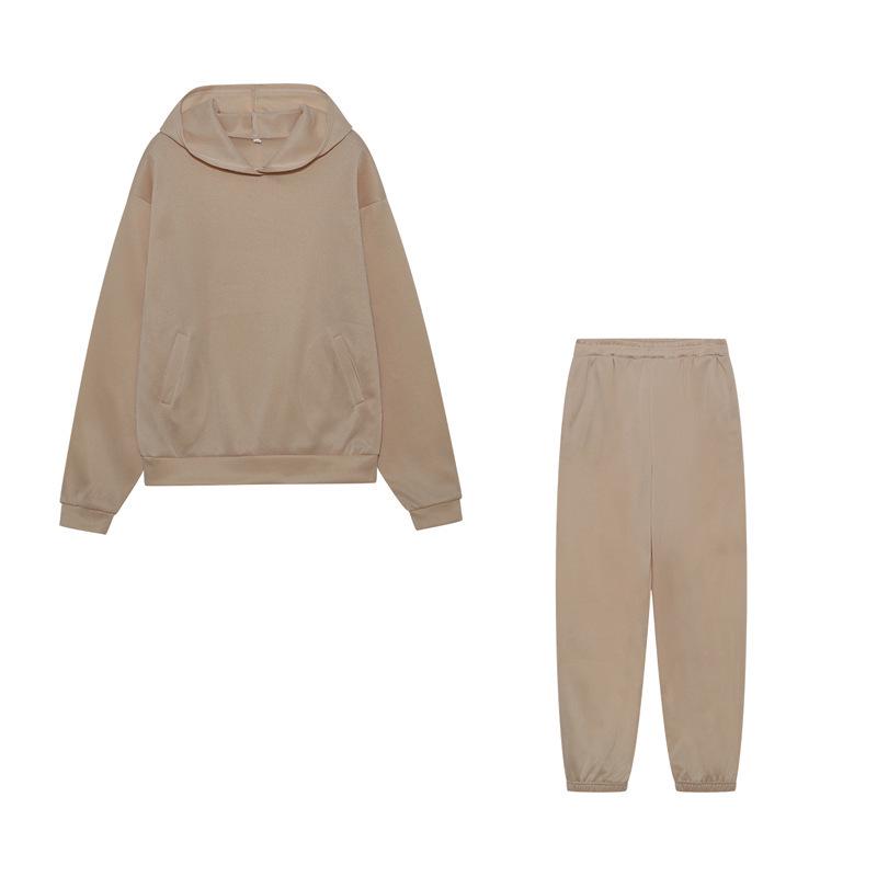 Women's Autumn Casual Two-Piece Hooded Sweatshirt and Long Pants Set