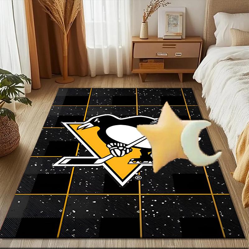 Penguins Heart Logo Art Floor Mat for Living Room, Game Rooms, Office, Bedroom, Office Floor Mat Playful Design, Christmas fan gifts