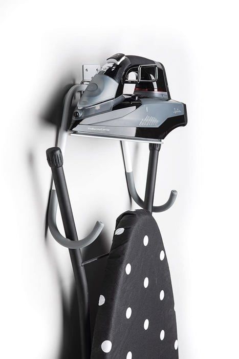 Support de planche et fer à repasser - JATA HOGAR - HPLA8115 - Acier inoxydable - Noir - Pratique