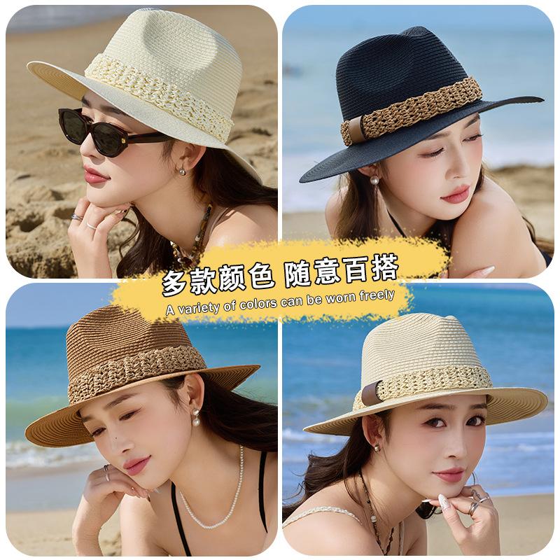 Taizhou Wenling Summer New Hat Women's Sunscreen Straw Hat Summer Outdoor Travel Sun Hat Casual Sun Hat