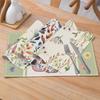 4Pcs Floral Linen Placemats 30x45cm Washable Reusable Heat-Resistant Table Mats with Plant Flower Prints Dining Table Protector for Kitchen Party