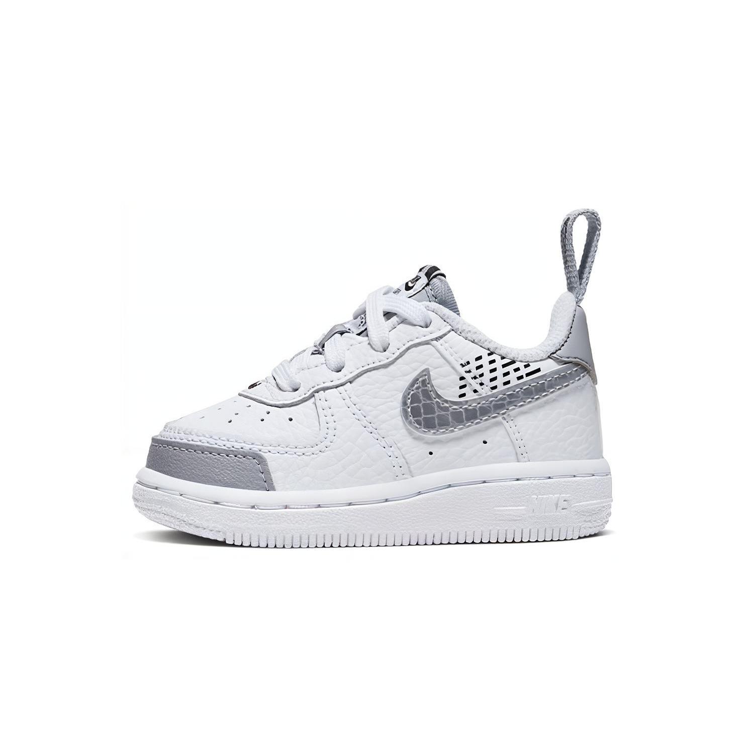 

новые Nike Air Force 1 Lv8 3 Нескользящая амортизация Износостойкие Низкие Детские кроссовки Белый Серебристый Младенец и малыш 19.5