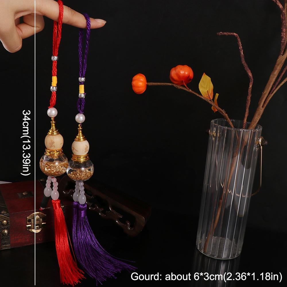 Gold Foil Bottom Double Spike Gourd Pendant Chinese Style Car Interior Accessories  Home Decoration