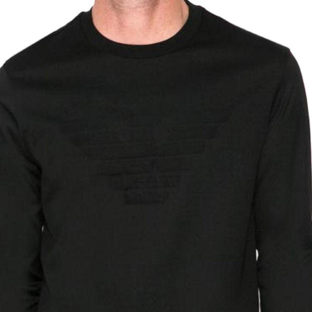 Emporio Armani Solid Color Pullover Long Sleeve T-Shirt Men tops Black 8N1TD7-1JGYZ-0022