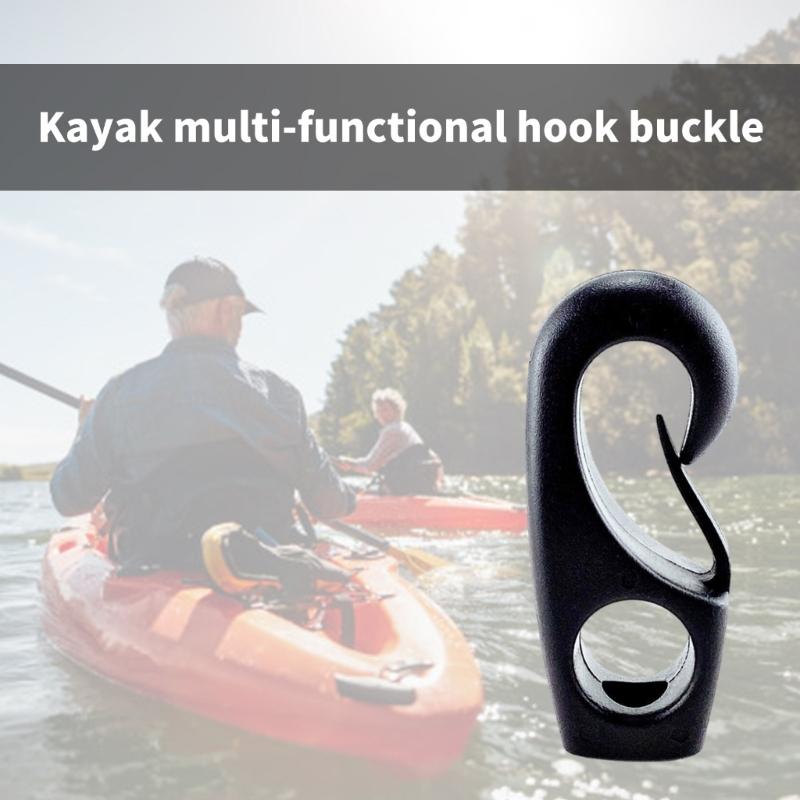 10 Pezzi Gancio Bungee in Plastica Nera Tenditore per Corda Gancio Strumento Fisso Gancio di Fissaggio Bungee per Kayak Canoe Barche Accessori