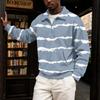 Men's Retro Printed Corduroy Long Sleeve Collared Casual Top with Pocket
