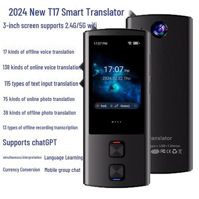 T17 Smart WiFi Arabic Voice Translator: Accurate Offline Translation Device for Foreign Trade.