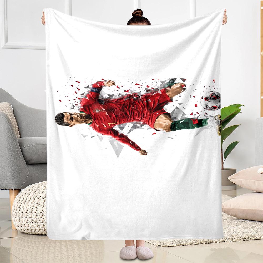 Ronaldo's Iconic Journey Blanket Warmthful Decor Suitable for Sofa Bed Bedding Four Seasons Multipurpose Stylish Decor