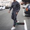 Men Sport Jogging Tracksuit Set Casual 3D Print Suit Oversize Outfit 2-piece Long Sleeve T-Shirt Trousers Graphic T shirts