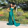 Europäische und amerikanische Abendkleider sexy Satin schlicht Fishtail Einzelschulter Tube Top Kleid Damen
