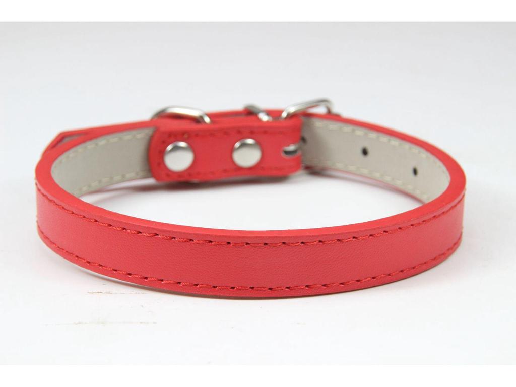Pet PU Leather Collar & Leash for Small to Medium Dogs & Cats – Solid Color Necklace