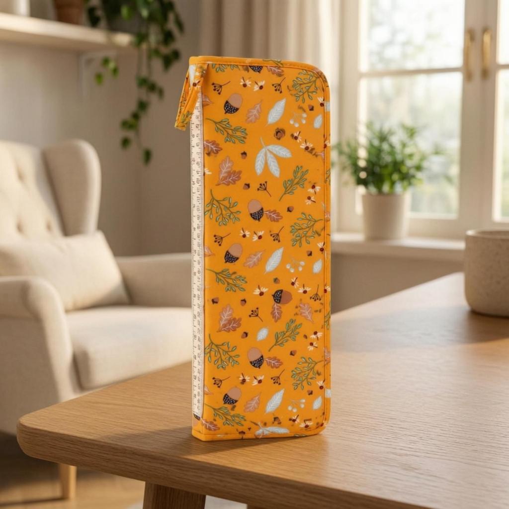 Zippered Knitting Needle Storage Case Wipe-Clean for Home Crafting, Crafters