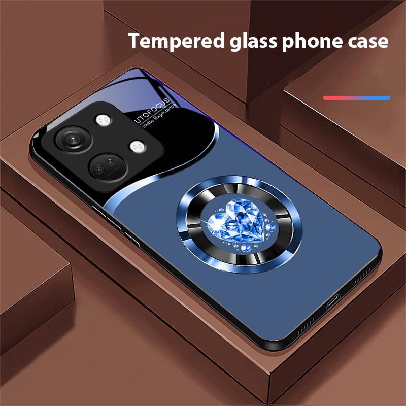 Kreis Diamant Für OnePlus Nord 3 5 6T 7 Pro 8 12 10T Reno8 Lite 5G 10R Nord N30 Hartschale Gehärtetes Glas Handyhülle Schwarz