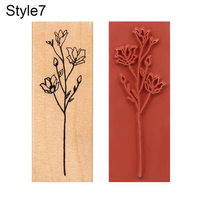 1 Stück Stempelkunst Standardstempel Garten Holzstempel Vintage Gras Pflanzen Scrapbooking DIY