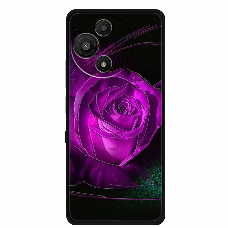 For TCL 60 SE Nxtpaper Case 3D Emboss Relief Flowers Black TPU Silicone Soft Back Cover Cases For TCL 60R Case 6.7" Fundas Bag