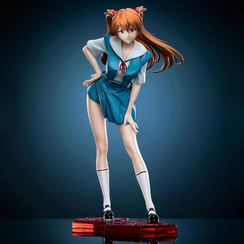 Urocze 20cm 7.8 cala Figurki Akcji Anime Asuka Langley Soryu Statua PVC Ozdoba Biurko Kolekcja Model Statua Dekoracja Pokój Biurko T
