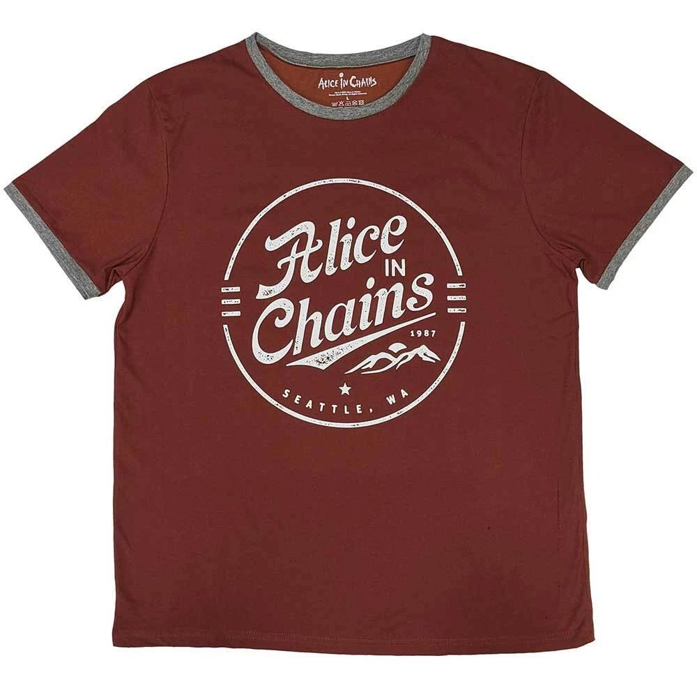 

Alice In Chains Circle Emblem Red Ringer T shirt - NEW 2XL