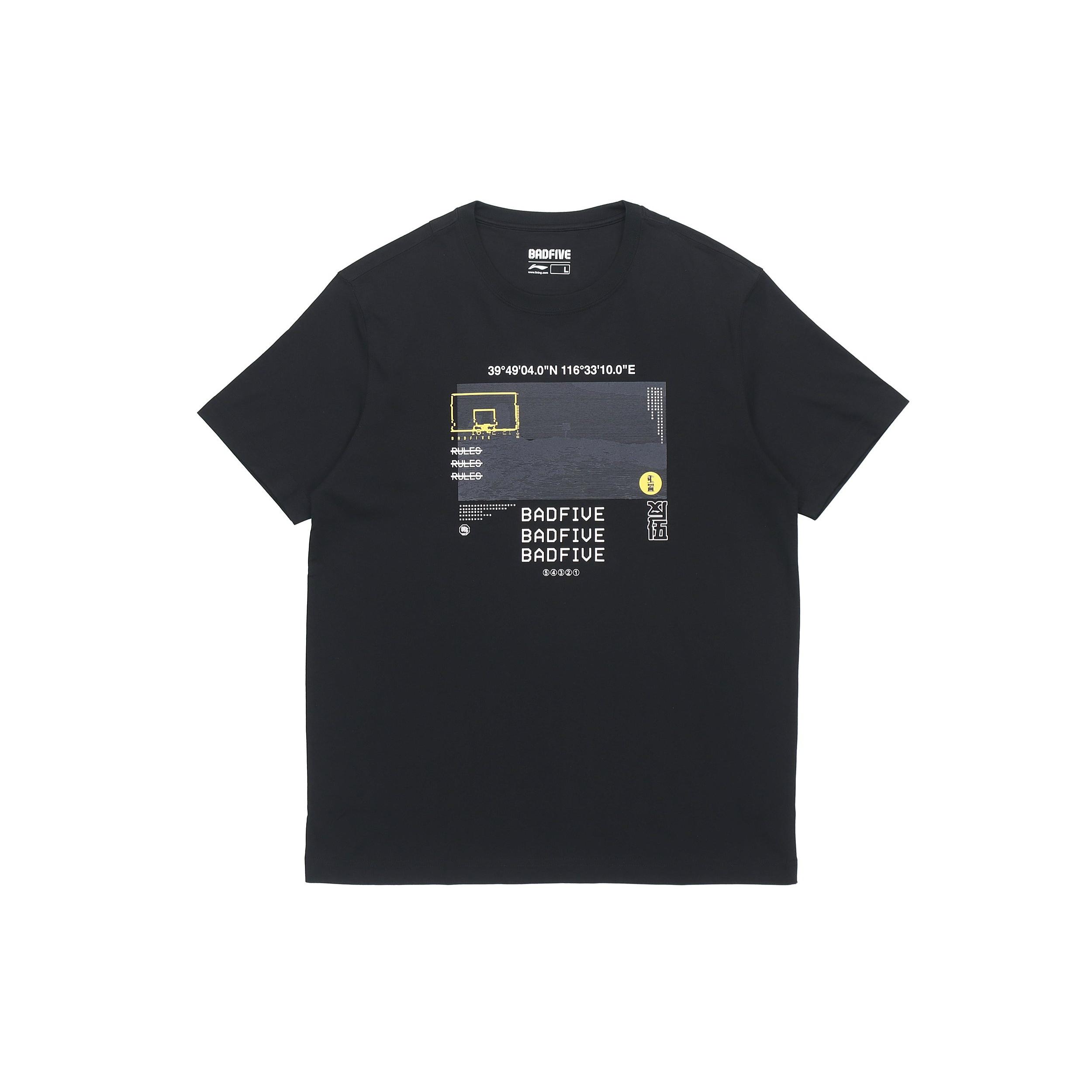 Li-Ning BadFive Graphic T-shirt  Black  Men s AHSQ217-4 M