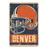 Denver Football Aluminum Sign Vintage Distressed Aluminium Plaque Waterproof Wall Decor Home Bar Garage