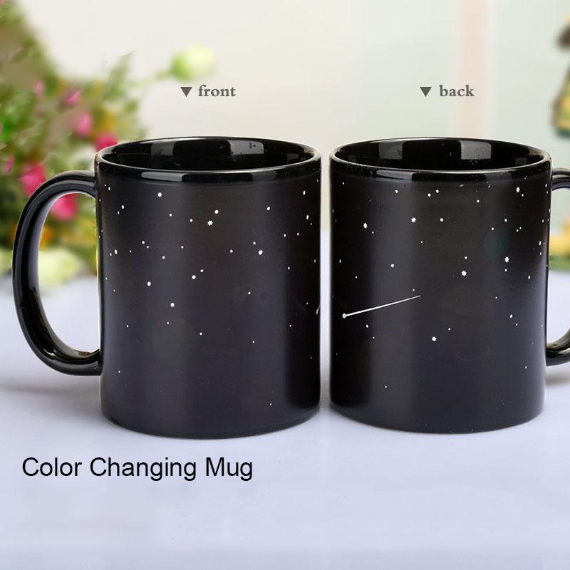 New Ceramic Cups Changing Color Mug Milk Coffee Mugs Gifts Student Breakfast Cup Star Solar System Mugs