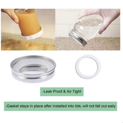 10 peças Anéis de Vedação de Borracha de Silicone Reutilizáveis de Grau Alimentício Anéis de Vedação à Prova de Vazamento para Armazenamento de Alimentos Anéis de Vedação para Tampas de Potes Mason 70mm 86mm
