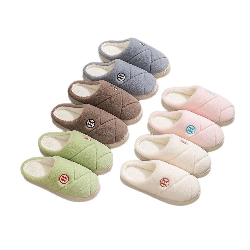 Cotton slippers winter 2025 new indoor home thick bottom household fluffy slippers winter