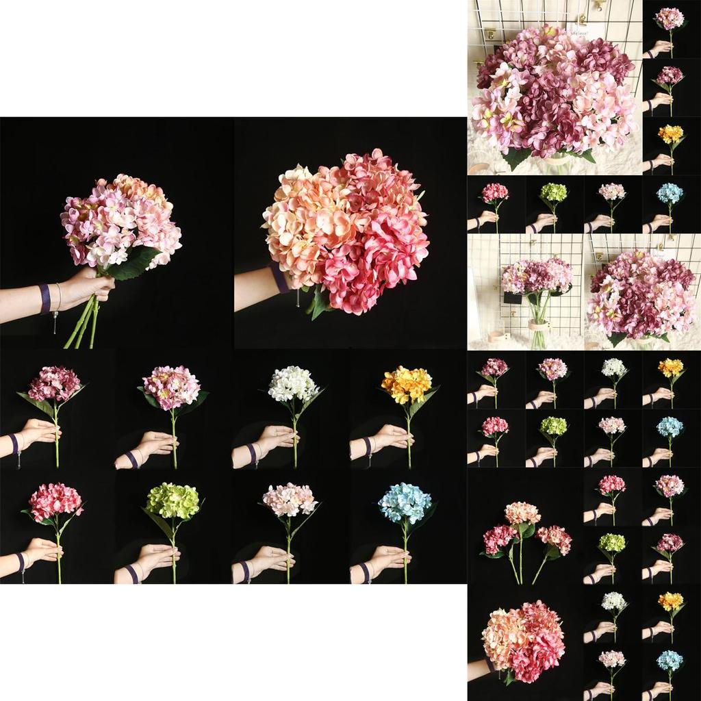 Charming 46cm Artificial Hydrangea Bouquet With Gorgeous Colors And Chic Design For Elegant Home Decor