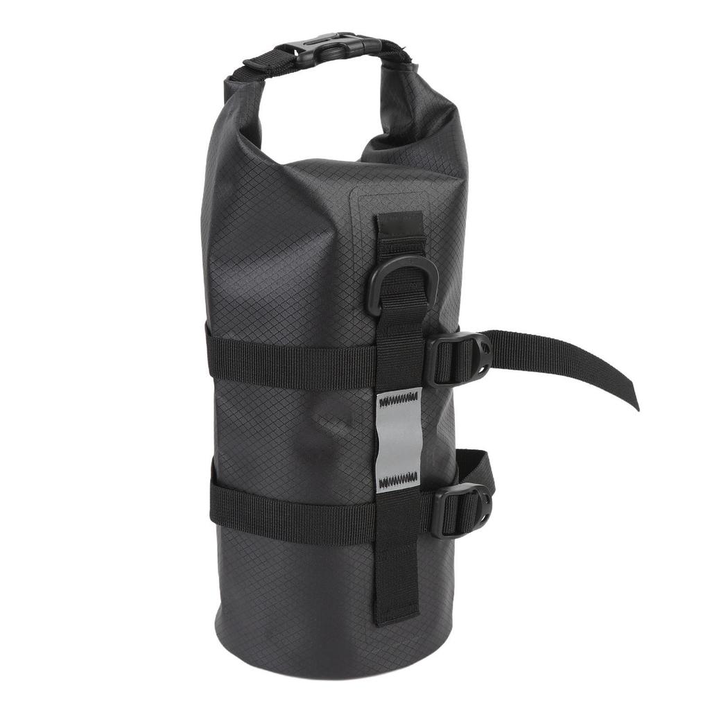 Bicycle Fork Bag Multipurpose Water Proof 5L Capacity Reflective Strips Bike Front Fork Bag with Fixed Holder for Road