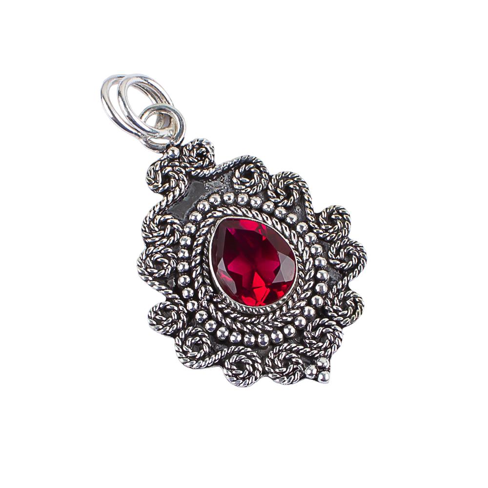 Pink Rubellite Gemstone 925 Sterling Silver Handmade Pendant 1.55" For Women PP-25-1