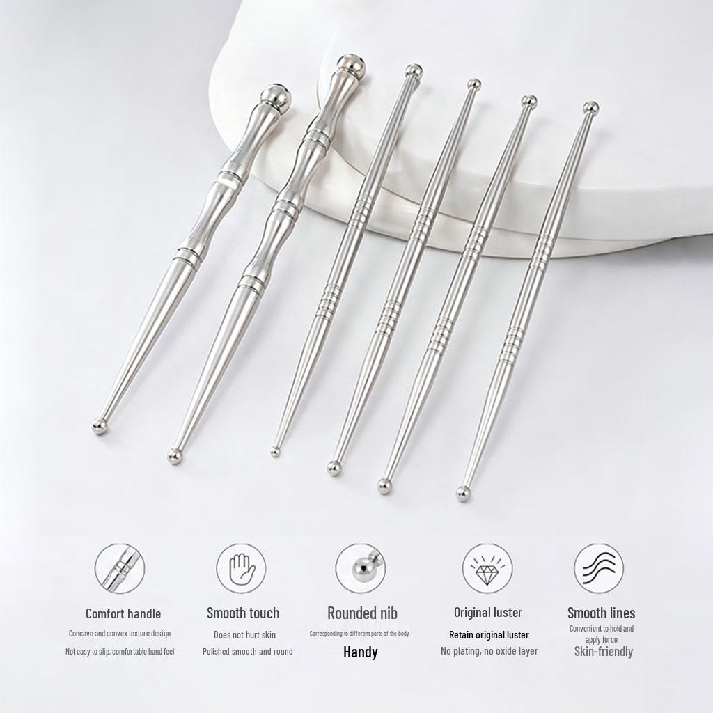 Stainless Steel Acupressure Pen for Face, Eyes, Feet, and Body Muscle Scraping Massage
