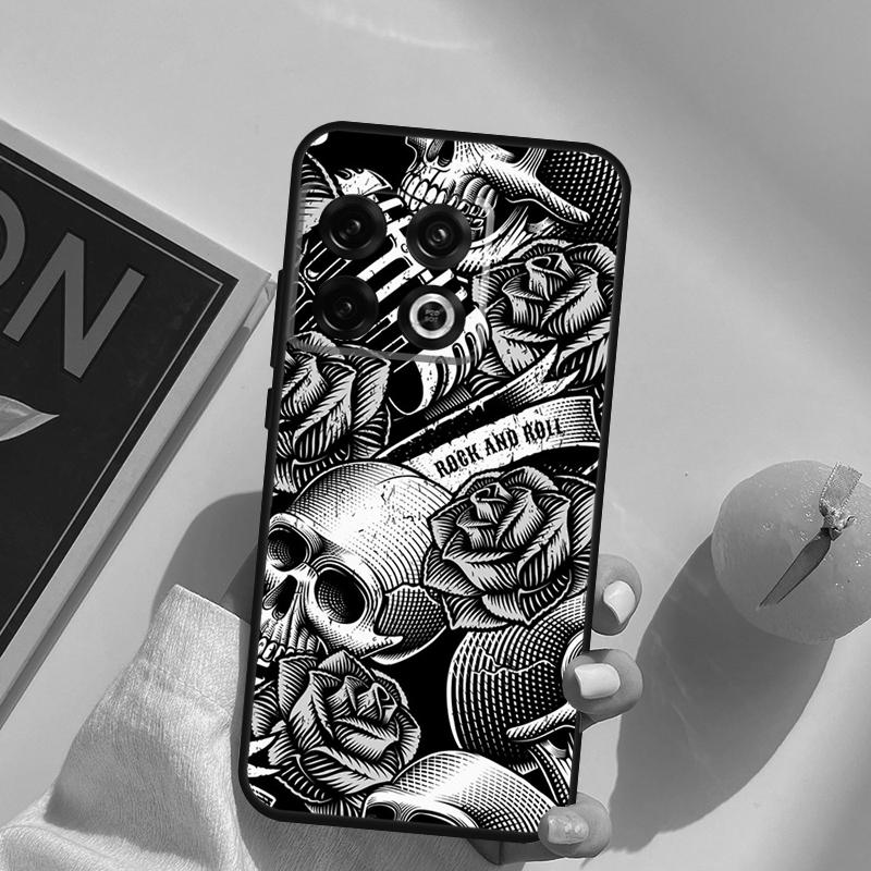 Rock and Roll Skull Case For OnePlus 15 13 12 11 13R 12R 10T 8T 13T OnePlus Nord 5 CE 3 2 4 Lite N20 N30 Cover