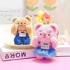 Denim Bear Suspender Plush Pendant Keychain Toy Decoration Accessories Gift