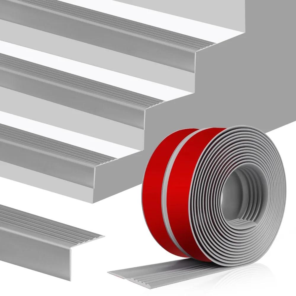 

1PC 1/3meters Stair Edge Trim Self-Adhesive Flexible Stair Safety Strip Non-Slip Stair Edge Protector Indoor Outdoor 1m серый