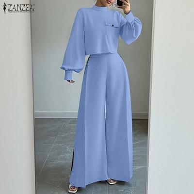 Ensemble Musulman Femme Automne 2 Pièces – Tunique Manches Longues Fendue + Pantalon Large Confortable Et Élégant