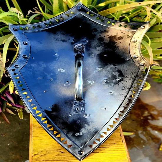 Knight Viking Shield Medieval LARP Cosplay, Stainless Steel 76.2 cm Decorative Item Home Office Christmas New Year Father Day Gift