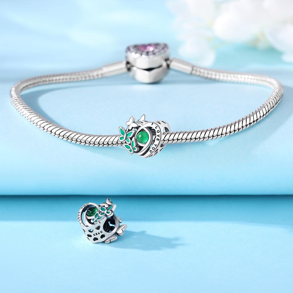 Bead Charms copper Charm Bead Charms Authentic Green Butterfly Insect Bead Charms Compatible With Bracelets Jewellery Diy Women Fine Gift Accessory