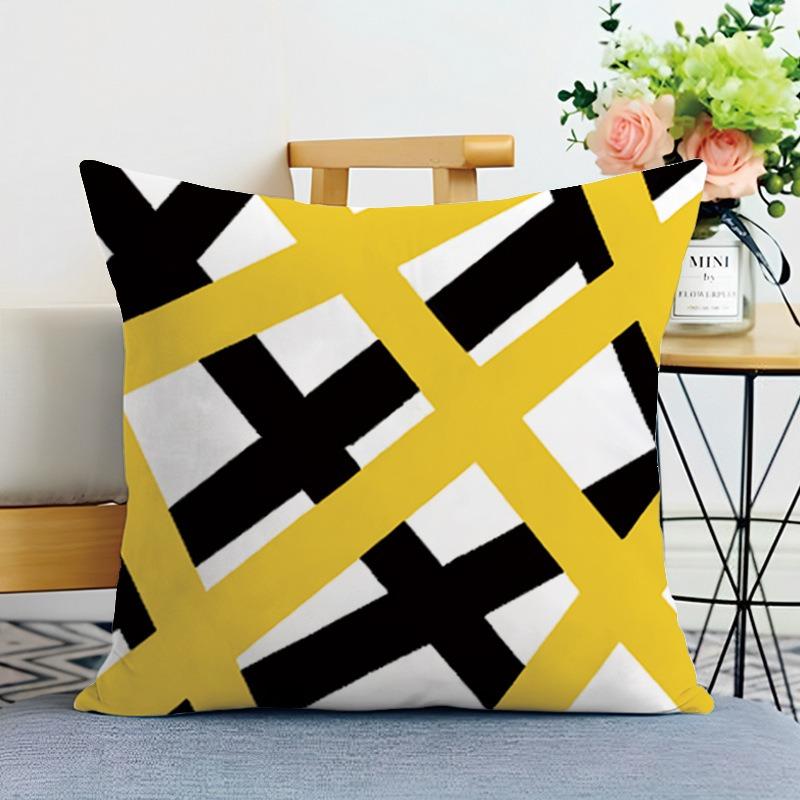 

Желтые и черные геометрические узоры Декоративные наволочки для спальни, гостиной, квадратные подушки, наволочки 40x40cm